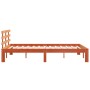 Estructura cama con cabecero madera pino marrón cera 140x200 cm de , Camas y somieres - Ref: Foro24-844274, Precio: 102,33 €,...