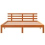 Estructura cama con cabecero madera pino marrón cera 160x200 cm de , Camas y somieres - Ref: Foro24-844276, Precio: 121,50 €,...