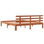 Estructura cama con cabecero madera pino marrón cera 160x200 cm de , Camas y somieres - Ref: Foro24-844276, Precio: 121,50 €,...
