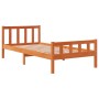 Estructura cama con cabecero madera pino marrón cera 90x190 cm de , Camas y somieres - Ref: Foro24-844390, Precio: 76,94 €, D...
