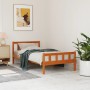 Estructura cama con cabecero madera pino marrón cera 90x190 cm de , Camas y somieres - Ref: Foro24-844390, Precio: 76,94 €, D...