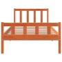 Estructura cama con cabecero madera pino marrón cera 90x190 cm de , Camas y somieres - Ref: Foro24-844390, Precio: 76,94 €, D...