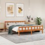 Estructura cama con cabecero madera pino marrón cera 180x200 cm de , Camas y somieres - Ref: Foro24-844400, Precio: 135,34 €,...