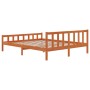 Estructura cama con cabecero madera pino marrón cera 180x200 cm de , Camas y somieres - Ref: Foro24-844400, Precio: 135,34 €,...