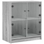 Armario auxiliar puertas de vidrio gris Sonoma 68x37x75,5 cm de , Aparadores - Ref: Foro24-836383, Precio: 78,58 €, Descuento: %