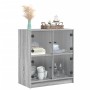 Armario auxiliar puertas de vidrio gris Sonoma 68x37x75,5 cm de , Aparadores - Ref: Foro24-836383, Precio: 78,58 €, Descuento: %