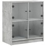 Armario auxiliar puertas de vidrio gris hormigón 68x37x75,5 cm de , Aparadores - Ref: Foro24-836381, Precio: 76,24 €, Descuen...