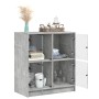Armario auxiliar puertas de vidrio gris hormigón 68x37x75,5 cm de , Aparadores - Ref: Foro24-836381, Precio: 76,24 €, Descuen...