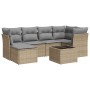Set sofás de jardín 7 piezas y cojines ratán sintético beige de , Conjuntos de jardín - Ref: Foro24-3217959, Precio: 411,50 €...
