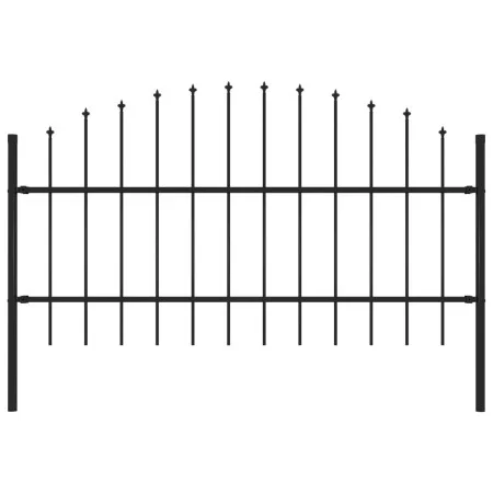 Garden fence with black steel spikes (0.75-1)x1.7 m by vidaXL, fence panels - Ref: Foro24-144941, Price: 59,53 €, Discount: %