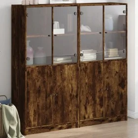 Estantería con puertas madera roble ahumado 136x37x142 cm by , Sideboards - Ref: Foro24-3206528, Price: 264,06 €, Discount: %