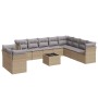 Set de sofás de jardín 11pzas con cojines ratán sintético beige de , Conjuntos de jardín - Ref: Foro24-3217869, Precio: 654,4...