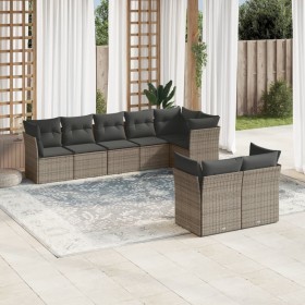 Set de sofás de jardín 8 pzas y cojines ratán sintético gris de , Conjuntos de jardín - Ref: Foro24-3217910, Precio: 489,08 €...