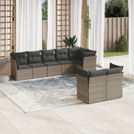 Set de sofás de jardín 8 pzas y cojines ratán sintético gris de , Conjuntos de jardín - Ref: Foro24-3217910, Precio: 489,08 €...