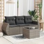 Set de sofás de jardín 4 pzas y cojines ratán sintético gris de , Conjuntos de jardín - Ref: Foro24-3221069, Precio: 263,68 €...