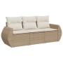 Juego de sofás de jardín con cojines beige 3 pzas ratán PE de , Conjuntos de jardín - Ref: Foro24-3221057, Precio: 248,59 €, ...