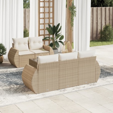 Juego de sofás jardín con cojines 6 pzas ratán sintético beige de , Conjuntos de jardín - Ref: Foro24-3221097, Precio: 491,30...