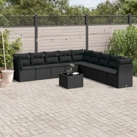Set de sofás de jardín 10 pzas cojines ratán sintético negro de , Conjuntos de jardín - Ref: Foro24-3249624, Precio: 613,81 €...