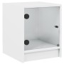 Mesita de noche con puerta de vidrio blanco 35x37x42 cm de , Mesitas de noche - Ref: Foro24-836343, Precio: 24,82 €, Descuent...