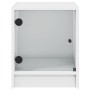 Mesita de noche con puerta de vidrio blanco 35x37x42 cm de , Mesitas de noche - Ref: Foro24-836343, Precio: 24,82 €, Descuent...