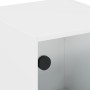 Mesita de noche con puerta de vidrio blanco 35x37x42 cm de , Mesitas de noche - Ref: Foro24-836343, Precio: 24,82 €, Descuent...