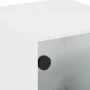 Mesita de noche con puerta de vidrio blanco 35x37x42 cm de , Mesitas de noche - Ref: Foro24-836343, Precio: 24,54 €, Descuent...
