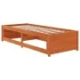Sofá cama de madera maciza de pino marrón cera 75x190 cm de , Camas y somieres - Ref: Foro24-844480, Precio: 197,04 €, Descue...