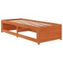 Sofá cama de madera maciza de pino marrón cera 75x190 cm de , Camas y somieres - Ref: Foro24-844480, Precio: 200,28 €, Descue...