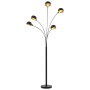 Lámpara de pie negro y dorado 5 x E14 200 cm de vidaXL, Lámparas - Ref: Foro24-282418, Precio: 124,25 €, Descuento: %