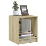 Mesitas noche con puertas vidrio 2 uds roble Sonoma 35x37x42 cm de , Mesitas de noche - Ref: Foro24-836348, Precio: 39,57 €, ...