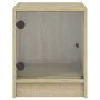 Mesitas noche con puertas vidrio 2 uds roble Sonoma 35x37x42 cm de , Mesitas de noche - Ref: Foro24-836348, Precio: 39,57 €, ...