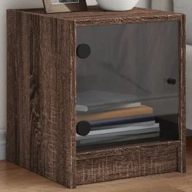 Nachttisch mit Glastür in brauner Eiche 35x37x42 cm. von , Nachttische - Ref: Foro24-836355, Preis: 24,41 €, Rabatt: %