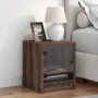 Mesita de noche con puerta de vidrio roble marrón 35x37x42 cm de , Mesitas de noche - Ref: Foro24-836355, Precio: 29,25 €, De...