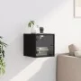 Mesita de noche con puerta de vidrio negro 35x37x35 cm de , Mesitas de noche - Ref: Foro24-836464, Precio: 32,46 €, Descuento: %