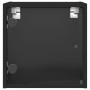 Mesita de noche con puerta de vidrio negro 35x37x35 cm de , Mesitas de noche - Ref: Foro24-836464, Precio: 33,11 €, Descuento: %