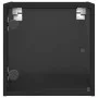 Mesita de noche con puerta de vidrio negro 35x37x35 cm de , Mesitas de noche - Ref: Foro24-836464, Precio: 32,46 €, Descuento: %