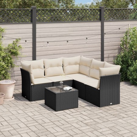 Set de sofás de jardín 6 piezas y cojines ratán sintético negro de , Conjuntos de jardín - Ref: Foro24-3249465, Precio: 371,9...