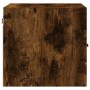 Mesita de noche con puerta de vidrio roble ahumado 35x37x35 cm de , Mesitas de noche - Ref: Foro24-836470, Precio: 31,13 €, D...
