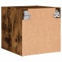 Mesita de noche con puerta de vidrio roble ahumado 35x37x35 cm de , Mesitas de noche - Ref: Foro24-836470, Precio: 31,13 €, D...