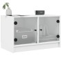 Mueble de TV con puertas de vidrio blanco 68x37x42 cm de , Muebles TV - Ref: Foro24-836357, Precio: 39,16 €, Descuento: %