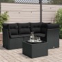 Set de muebles de jardín 5 pzas y cojines ratán sintético negro de , Conjuntos de jardín - Ref: Foro24-3249424, Precio: 356,5...