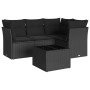 Set de muebles de jardín 5 pzas y cojines ratán sintético negro de , Conjuntos de jardín - Ref: Foro24-3249424, Precio: 356,5...