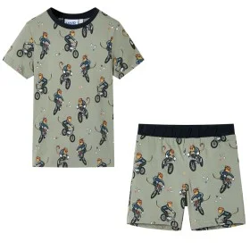 Pijama de manga corta infantil caqui claro 128 de , Pijamas de niños - Ref: Foro24-11867, Precio: 11,24 €, Descuento: %