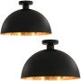 Lámparas de techo 2 uds semiesféricas negro y dorado E27 de vidaXL, Lámparas - Ref: Foro24-50873, Precio: 72,49 €, Descuento: %