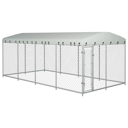 Perrera de exterior con techo 8x4x2,3 m de vidaXL, Casetas y cercados para perros - Ref: Foro24-144937, Precio: 692,25 €, Des...