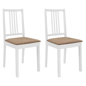 Sillas de comedor con cojines 2 unidades madera maciza blancas de , Sillas de comedor - Ref: Foro24-247634, Precio: 98,86 €, ...