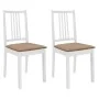 Sillas de comedor con cojines 2 unidades madera maciza blancas de , Sillas de comedor - Ref: Foro24-247634, Precio: 98,86 €, ...