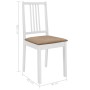 Sillas de comedor con cojines 2 unidades madera maciza blancas de , Sillas de comedor - Ref: Foro24-247634, Precio: 115,59 €,...