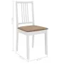 Sillas de comedor con cojines 2 unidades madera maciza blancas de , Sillas de comedor - Ref: Foro24-247634, Precio: 98,86 €, ...