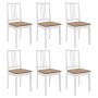 Sillas de comedor con cojines de madera maciza blanca 6 unidades de , Sillas de comedor - Ref: Foro24-276405, Precio: 331,03 ...